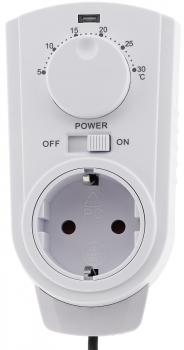 Steckdosen-Thermostat 5-30°C 230V mit 2m Kabel + Außenfühler