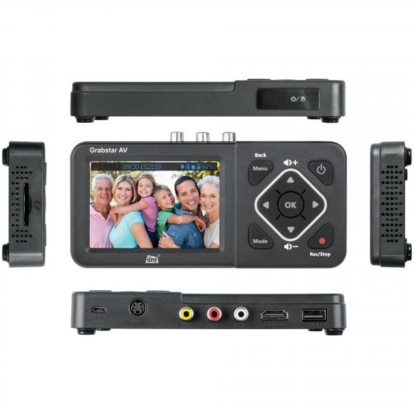 Video-Digitalisierer Grabstar AV, 8,9-cm-LC-Display (3,5"), S-Video, speichert auf USB/SD-Medien
