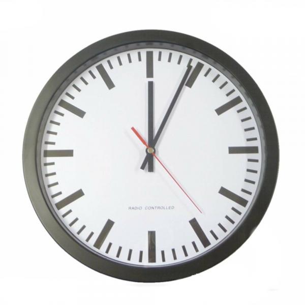 30cm Funk DCF Design Bahnhof Wanduhr